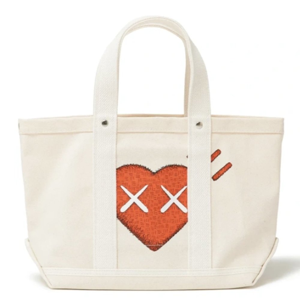 KAWS x HUMAN MADE HEART TOTE BAG SMALL